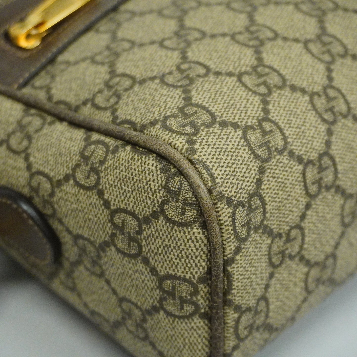 GUCCI Auth  Sherry Line Shoulder Bag 517080 GG Supreme,Leather Beige,Brown