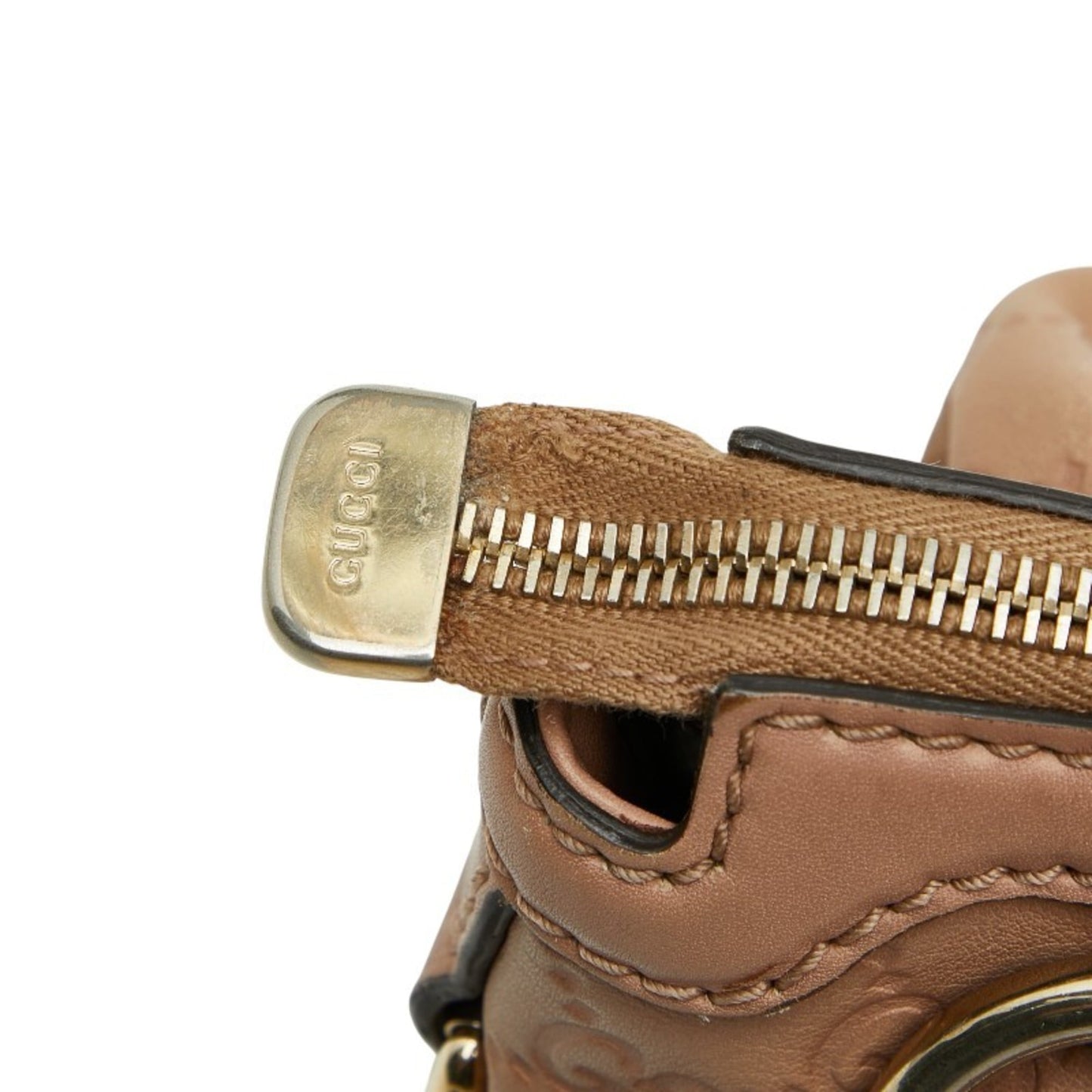 Gucci Beige Pink Canvas Leather Handbag Shoulder Bag ( )