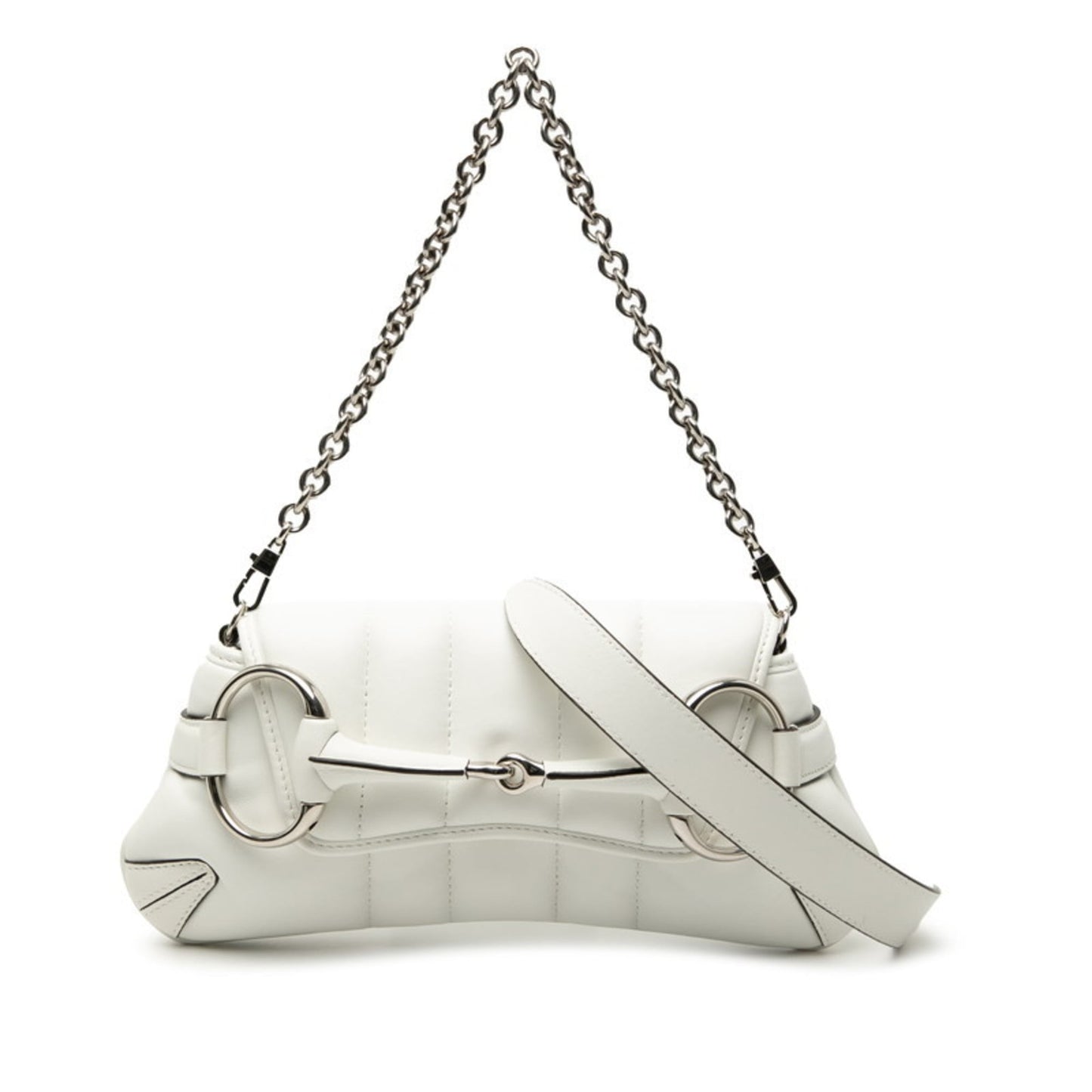 Gucci White Leather Handbag Shoulder Bag ( )