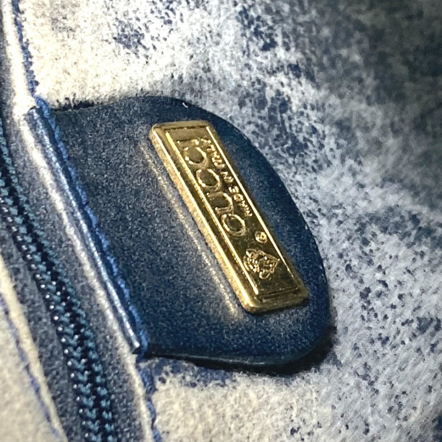 Gucci Navy Pvc Leather Pochette Shoulder Bag ( )