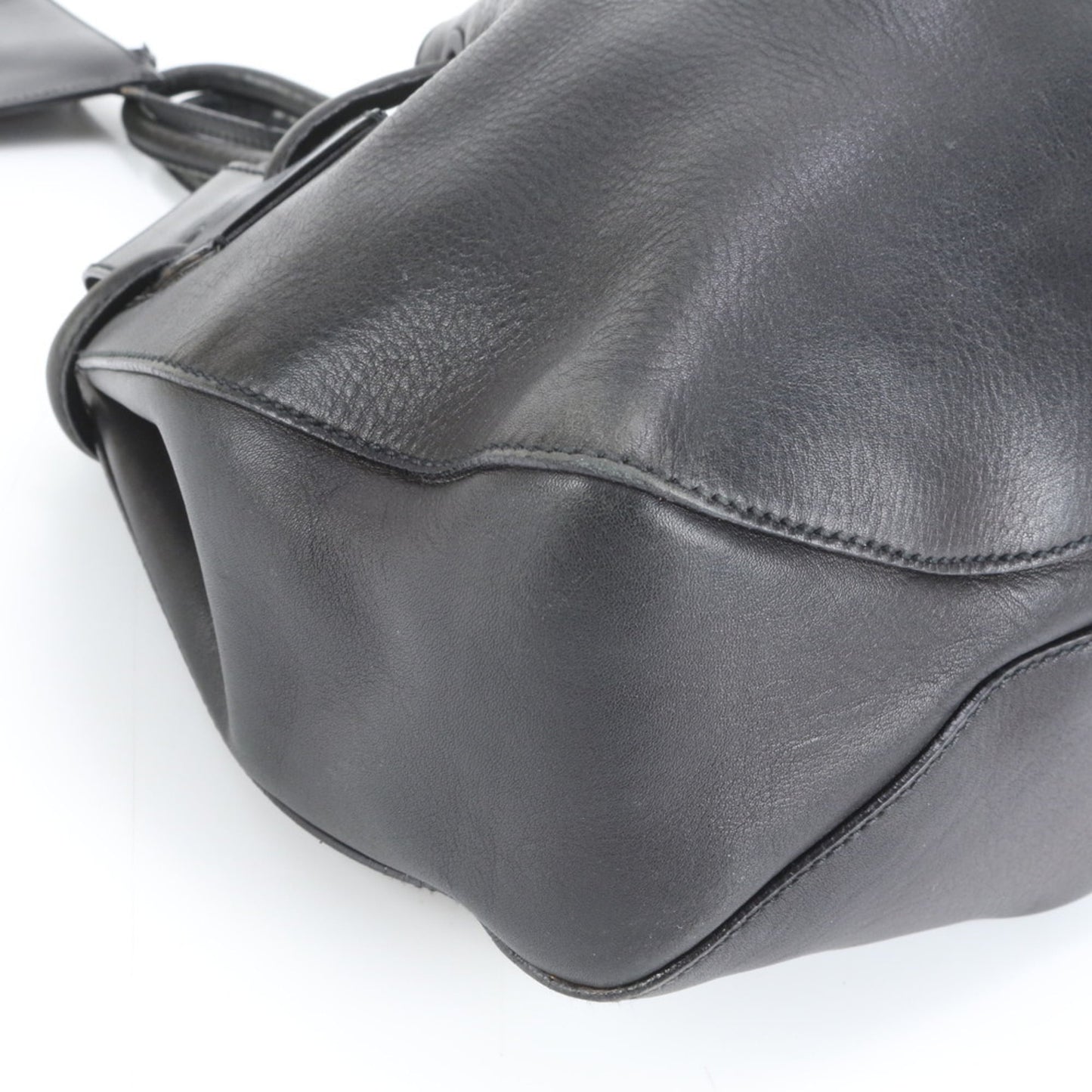 Gucci Black Leather Pouch Tote Bag ( )