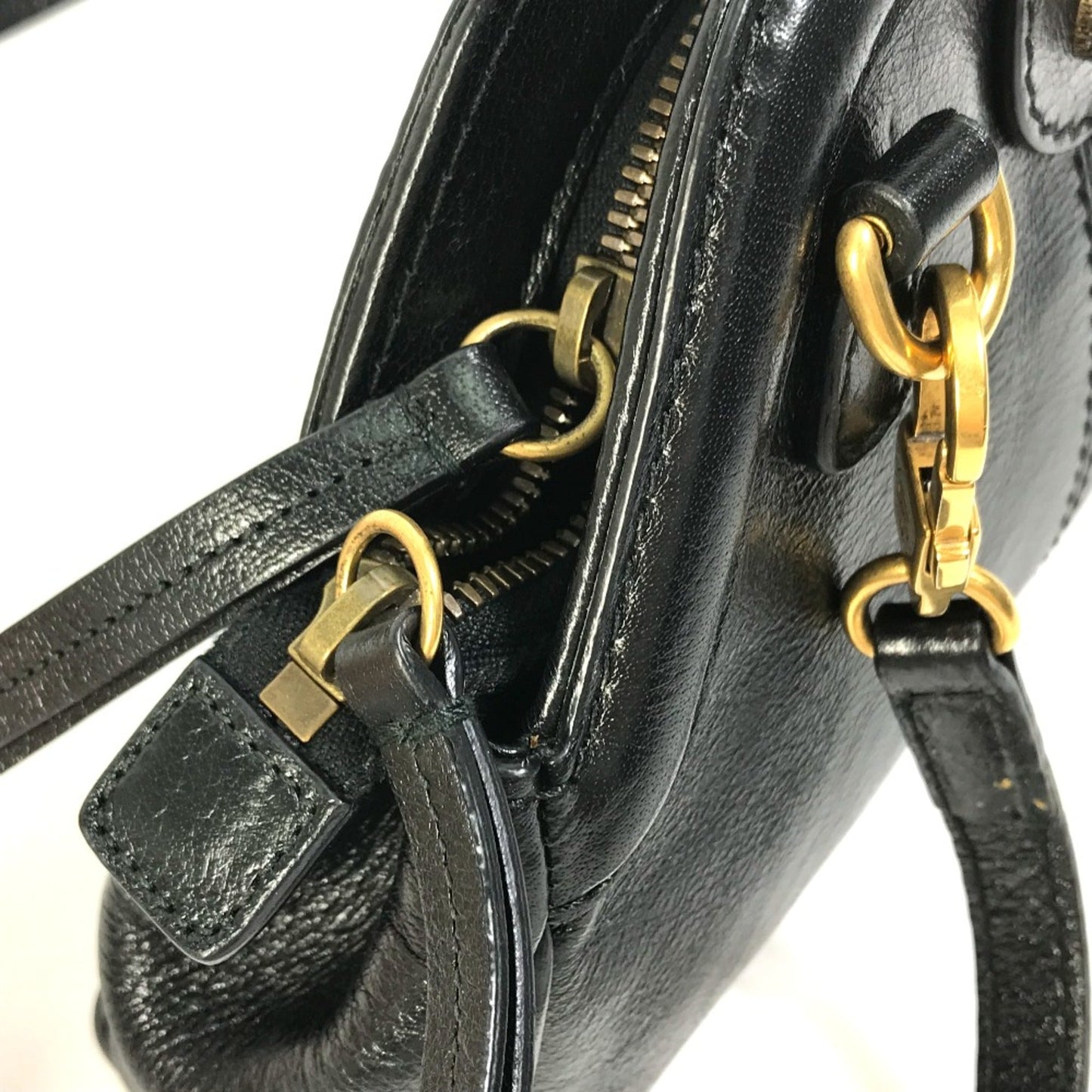 Gucci Black Leather Shoulder Bag ( )