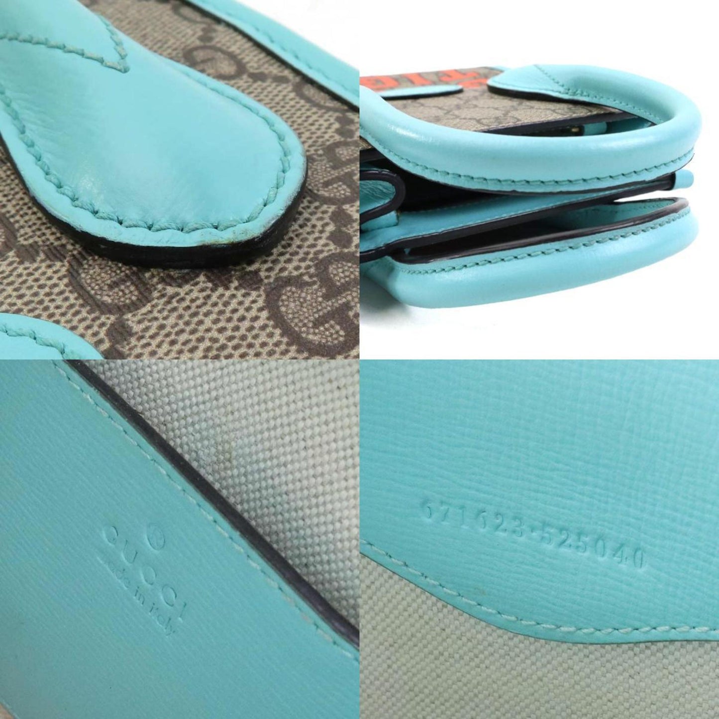Gucci Blue Brown Gg Supreme Handbag Shoulder Bag ( )