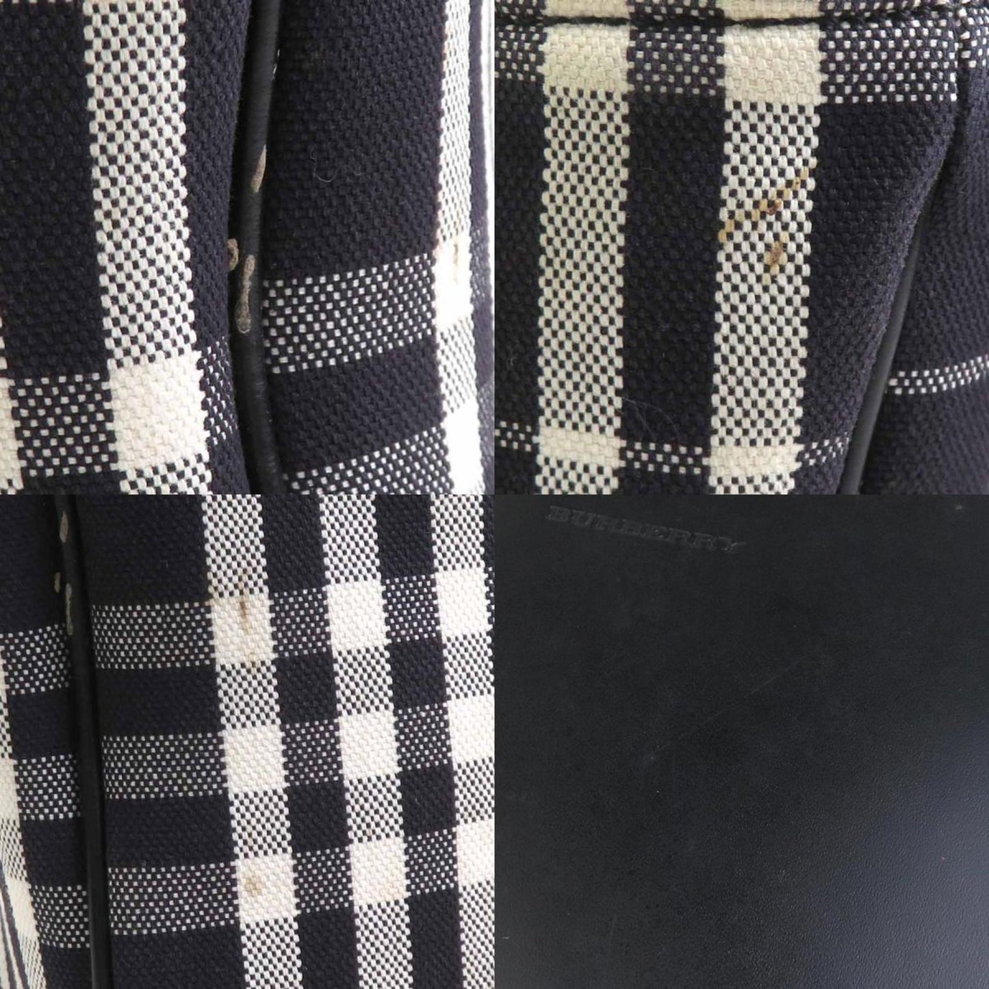 Burberry Black Canvas Leather Handbag ( )