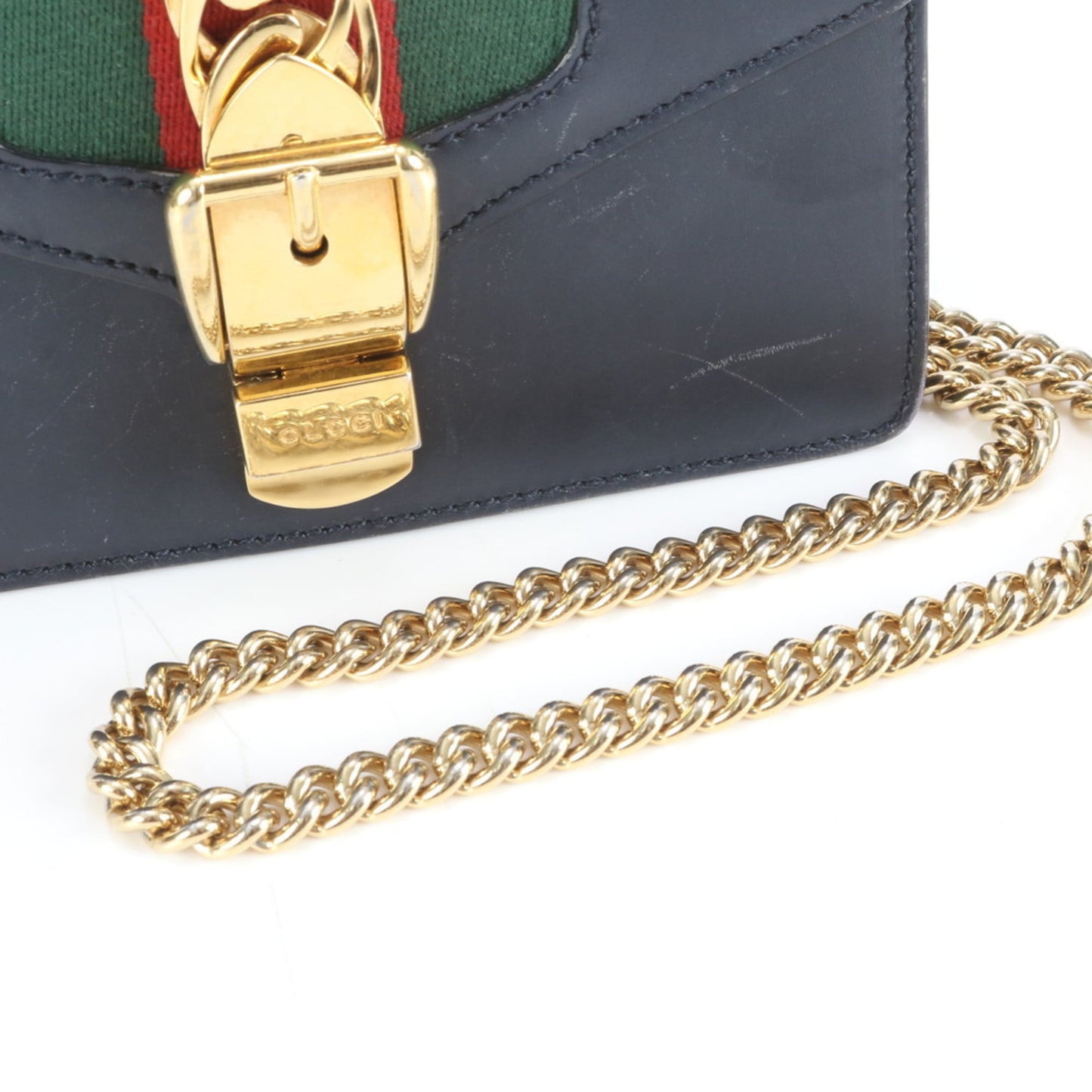 Gucci Navy Leather Shoulder Bag ( )
