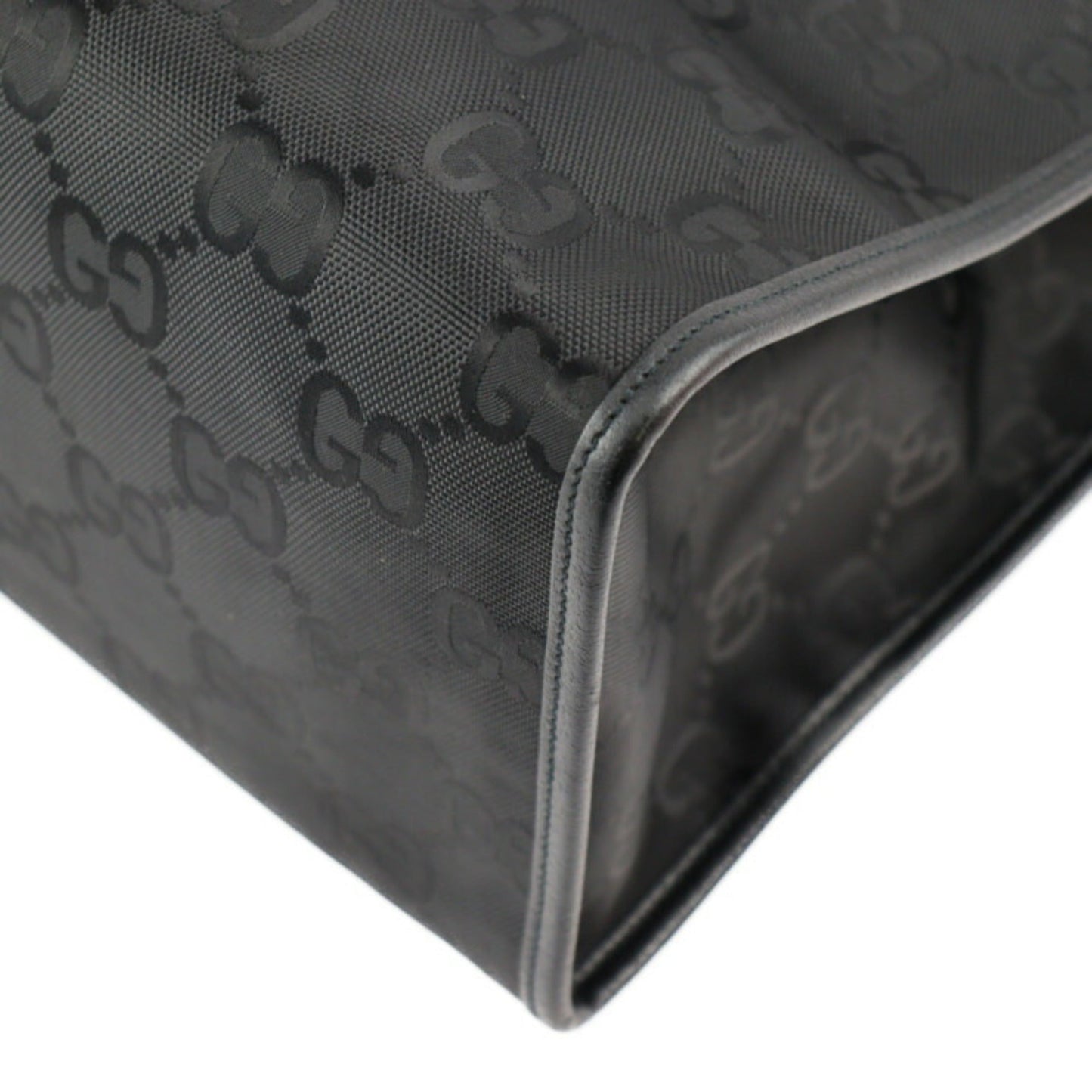 Gucci Black Nylon Leather Handbag Shoulder Bag ( )