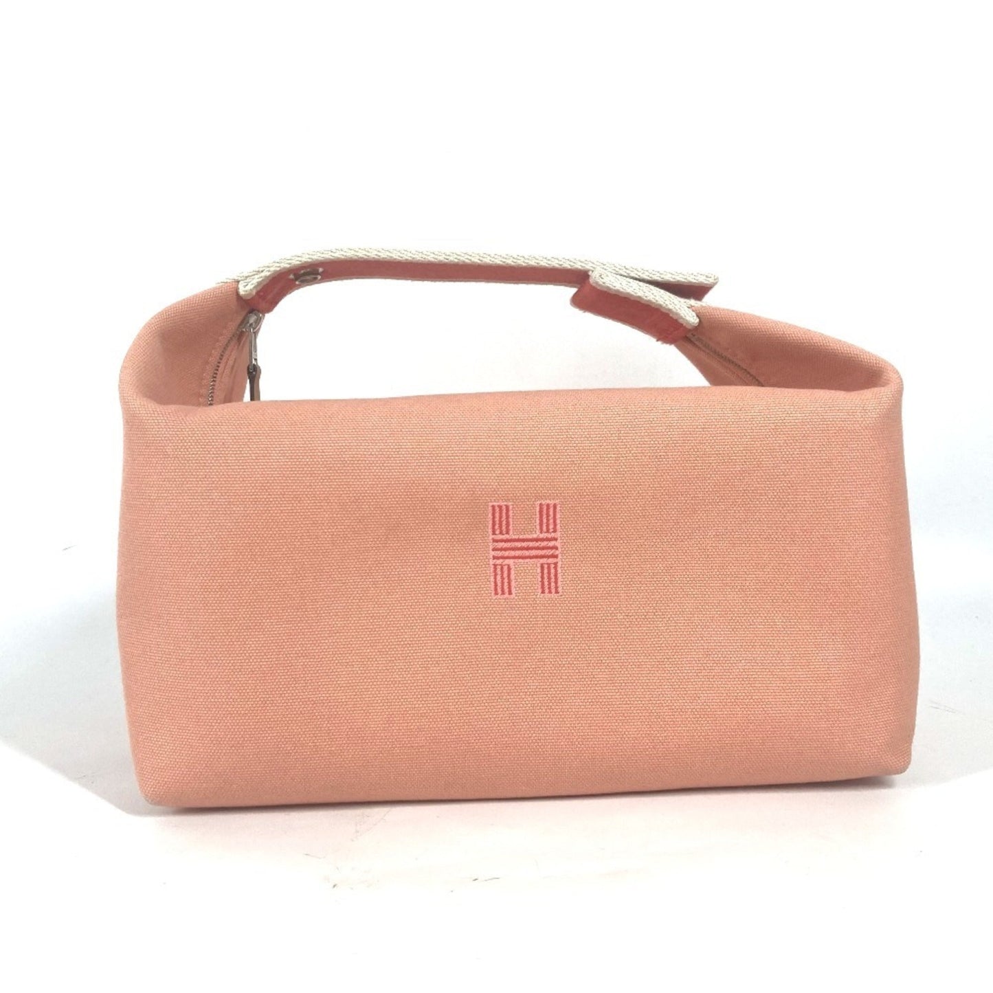Hermes Pink Canvas Handbag Pouch Vanity Bag ( )