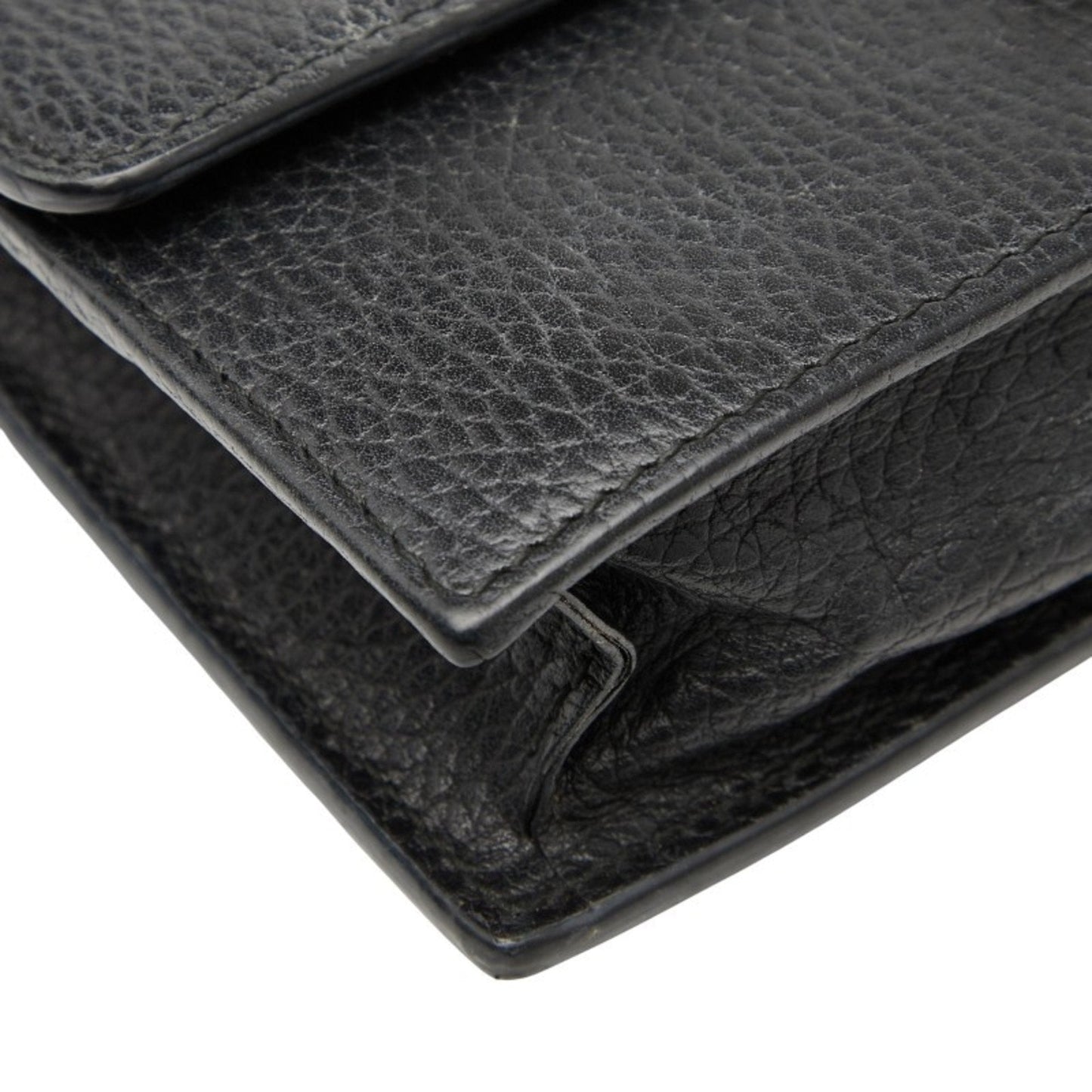 Gucci Black Leather Chain/Shoulder Wallet ( )