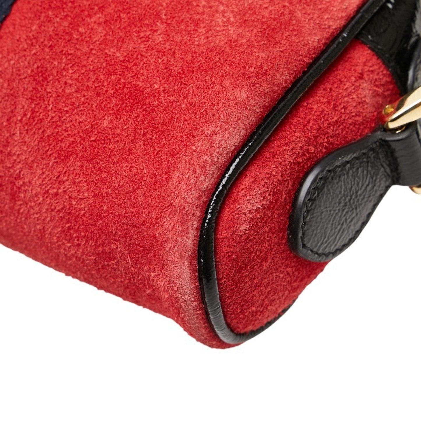 Gucci Multi-Color Red Color Suede Leather Shoulder Bag ( )