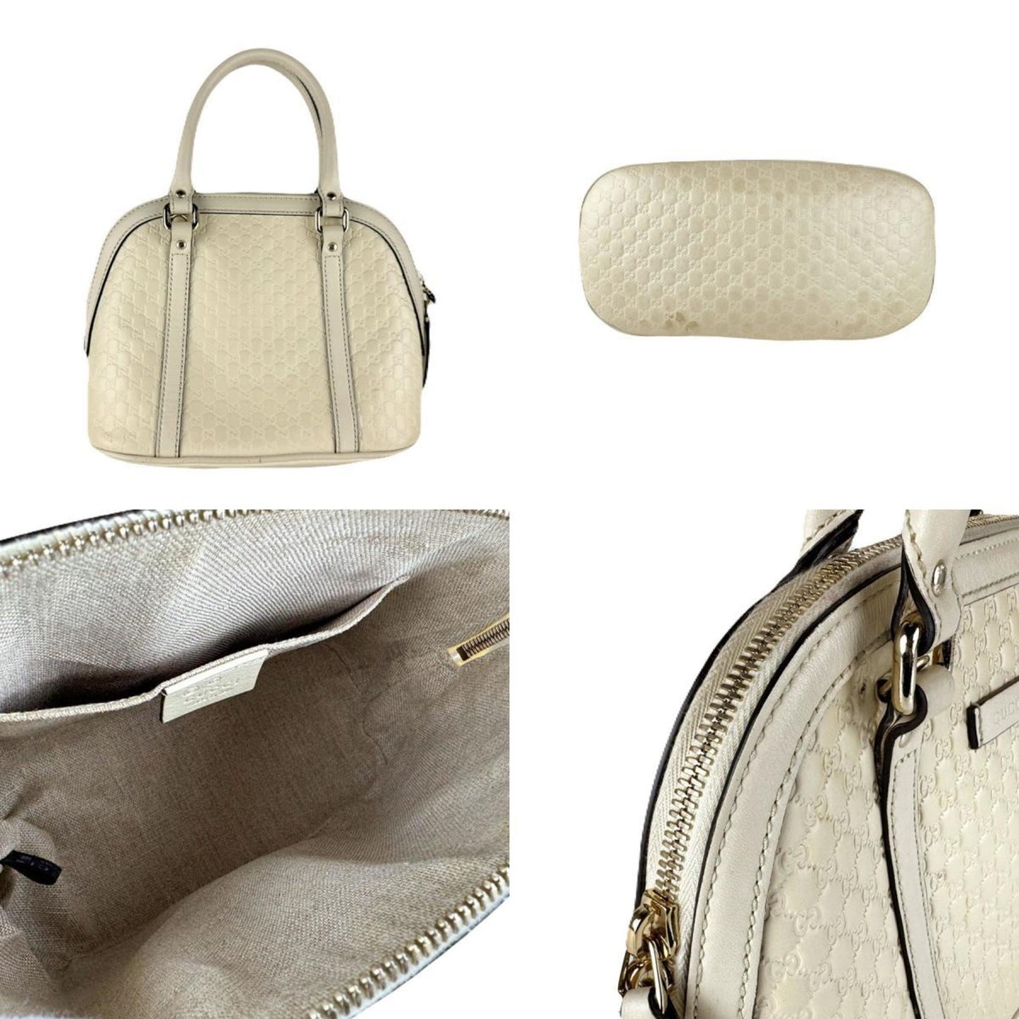 Gucci Ivory Leather Handbag Shoulder Bag ( )