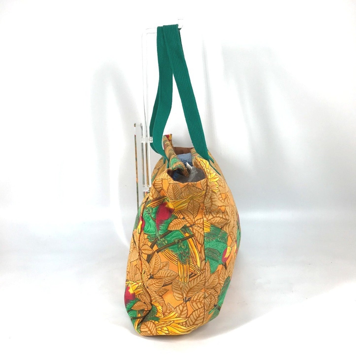 Hermes Green Orange Canvas Shoulder Bag Tote Bag ( )