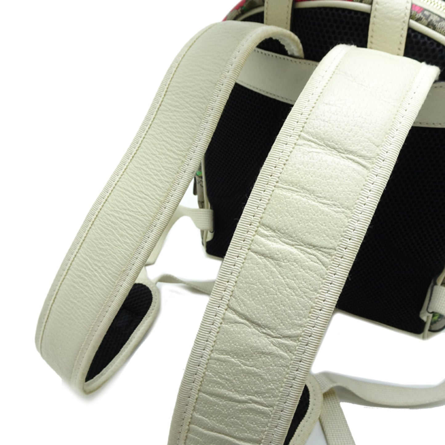 Gucci Beige White Gg Supreme Leather Backpack ( )