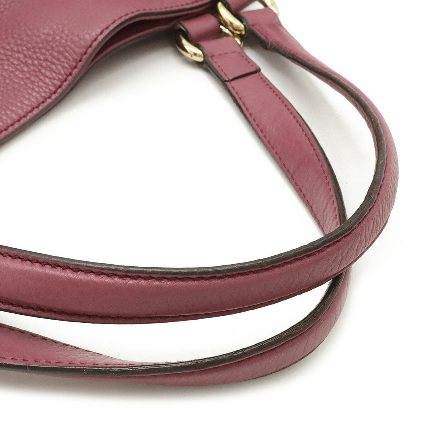 Gucci Pink Purple Leather Shoulder Bag Tote Bag ( )