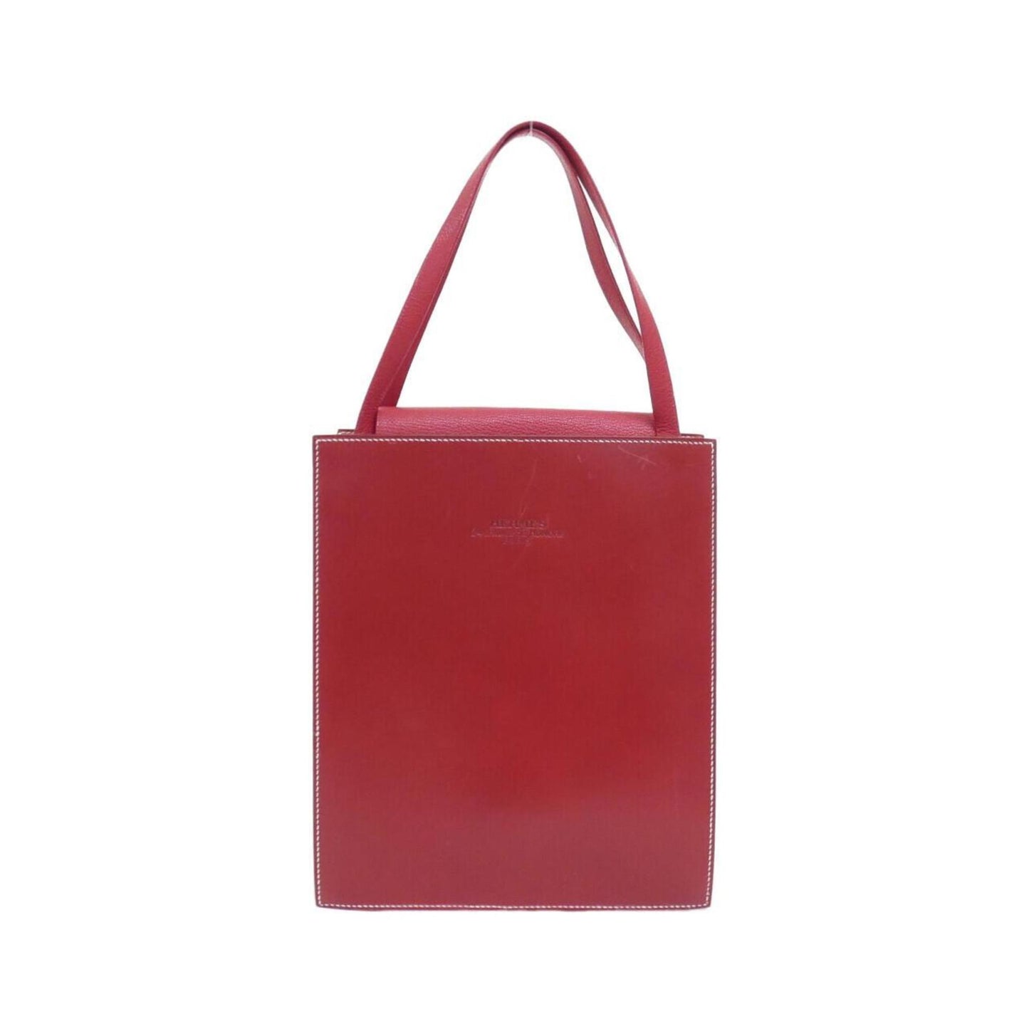 Hermes Rouge Vif Box Calf Leather Handbag ( )