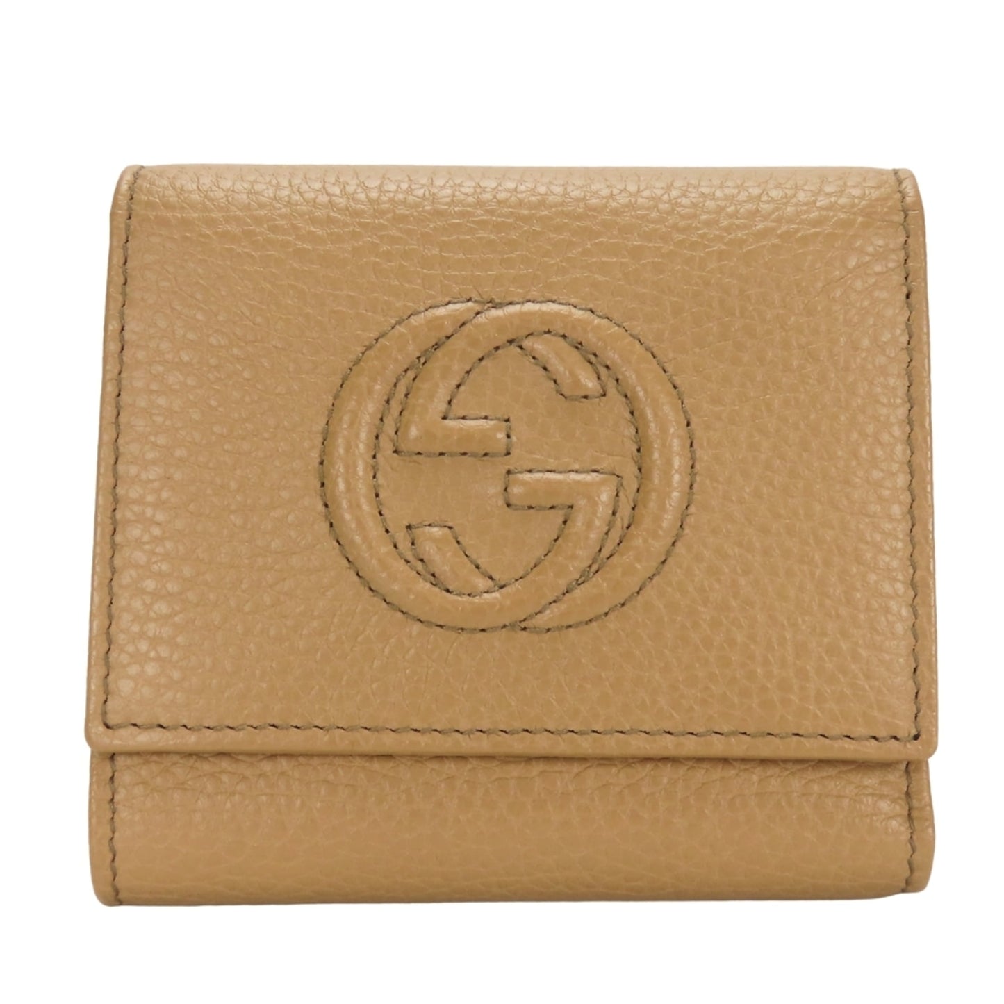 Gucci Beige Leather Wallet (Tri-Fold) ( )