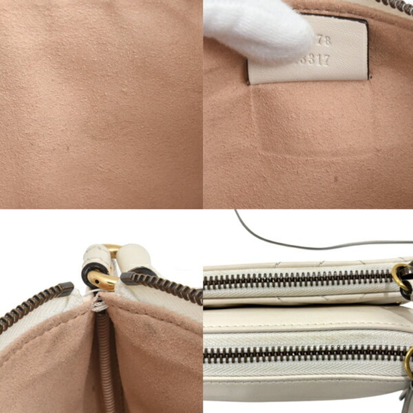 Gucci White Leather Pochette Pouch Shoulder Bag ( )