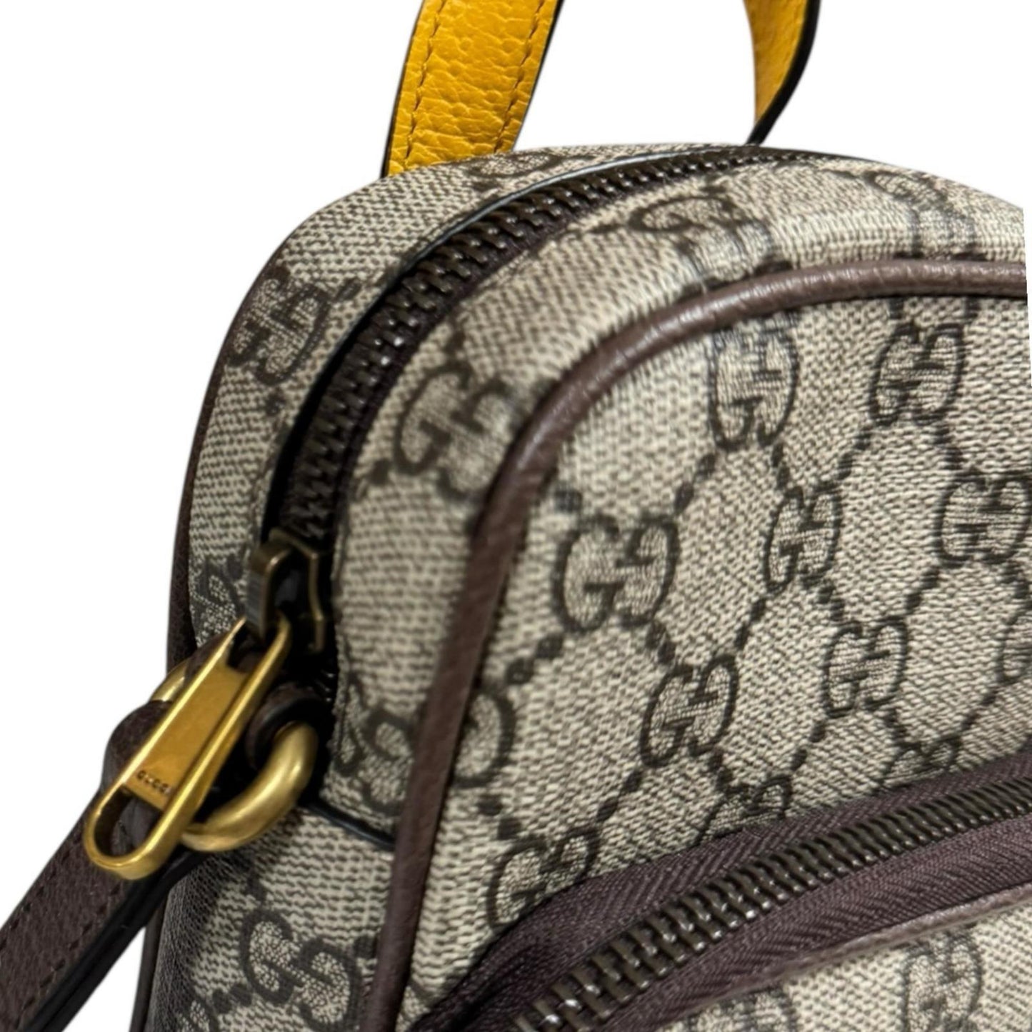 Gucci Beige Brown Yellow Gg Supreme Shoulder Bag ( )
