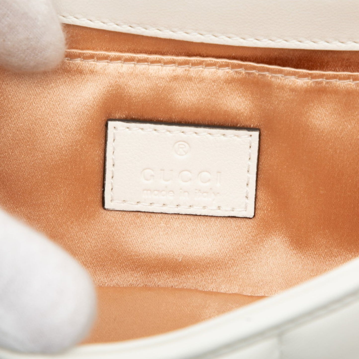 Gucci White Leather Handbag Shoulder Bag ( )
