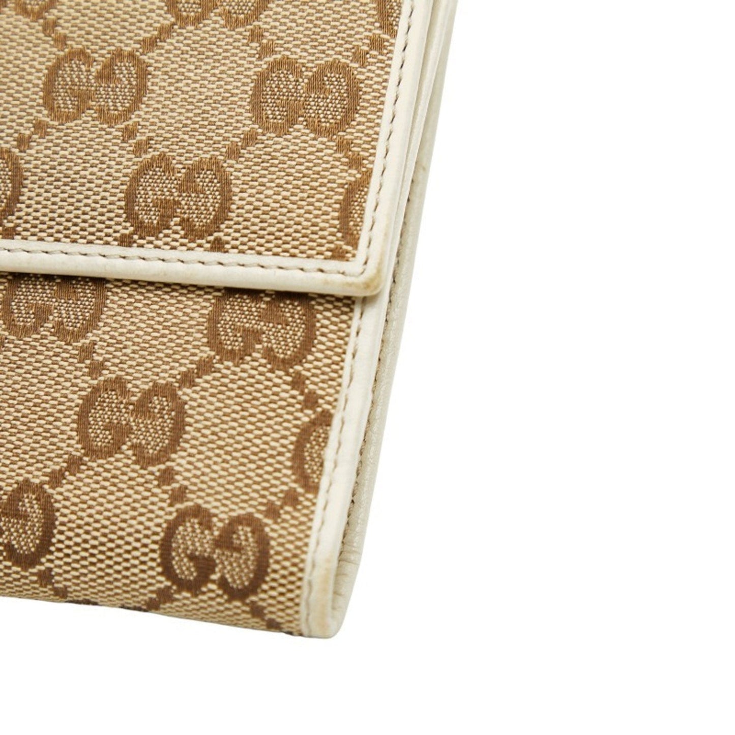 Gucci Beige Ivory Canvas Leather Wallet (Bi-Fold) ( )