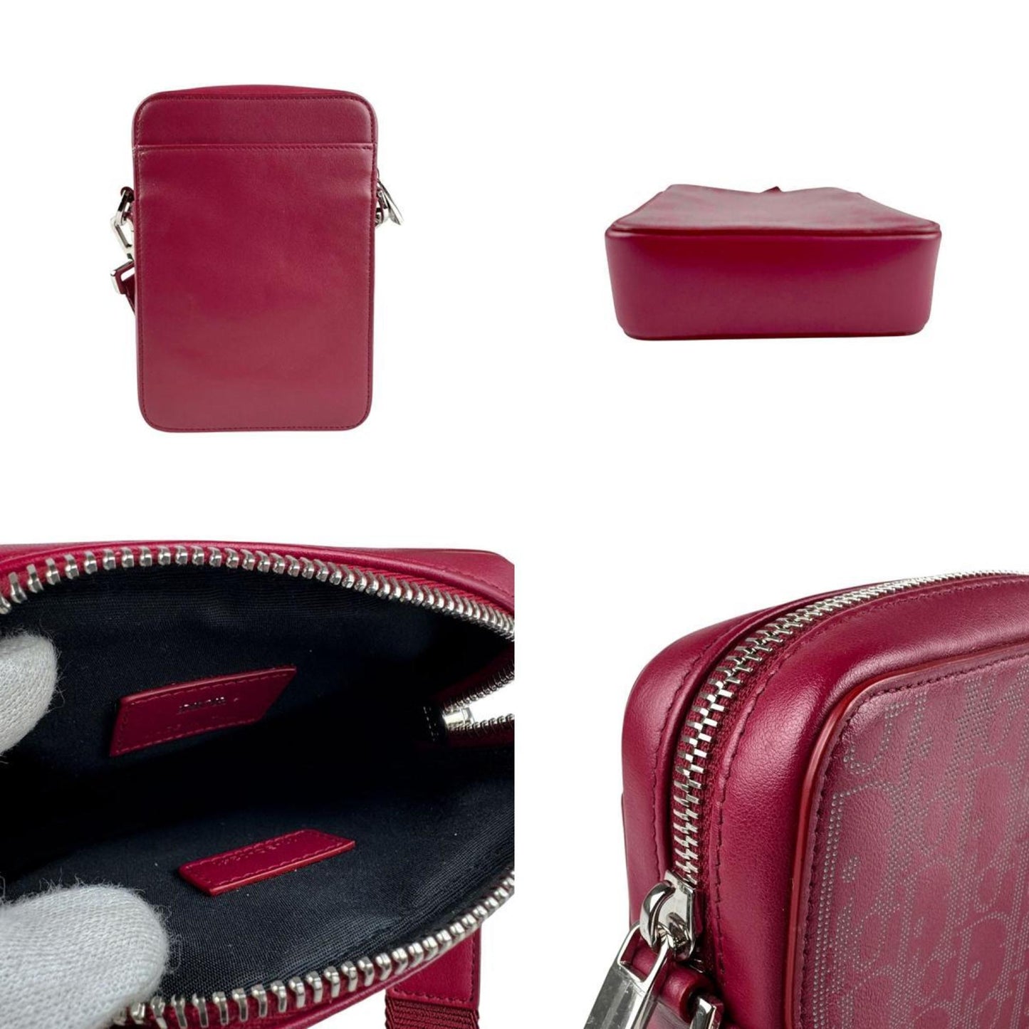 Christian Dior Red Color Leather Shoulder Bag ()