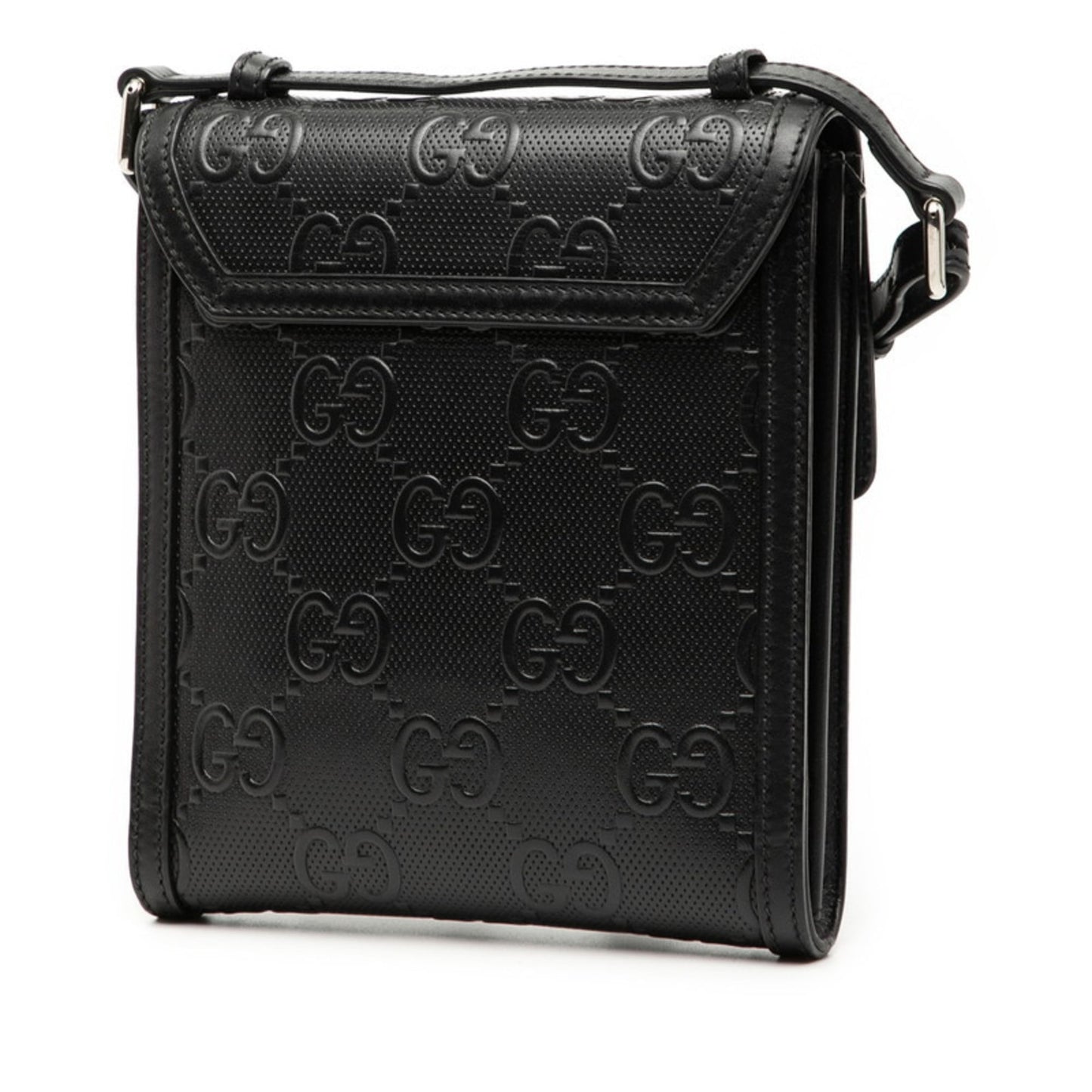 Gucci Black Leather Pvc Shoulder Bag ( )
