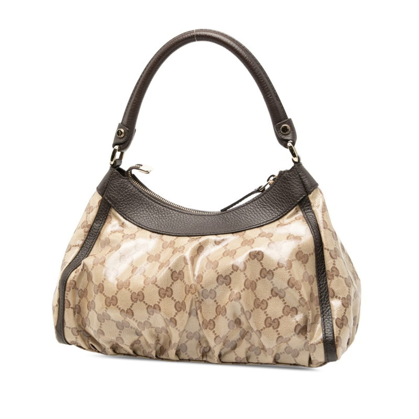 Gucci Beige Brown Pvc Leather Handbag Shoulder Bag ( )
