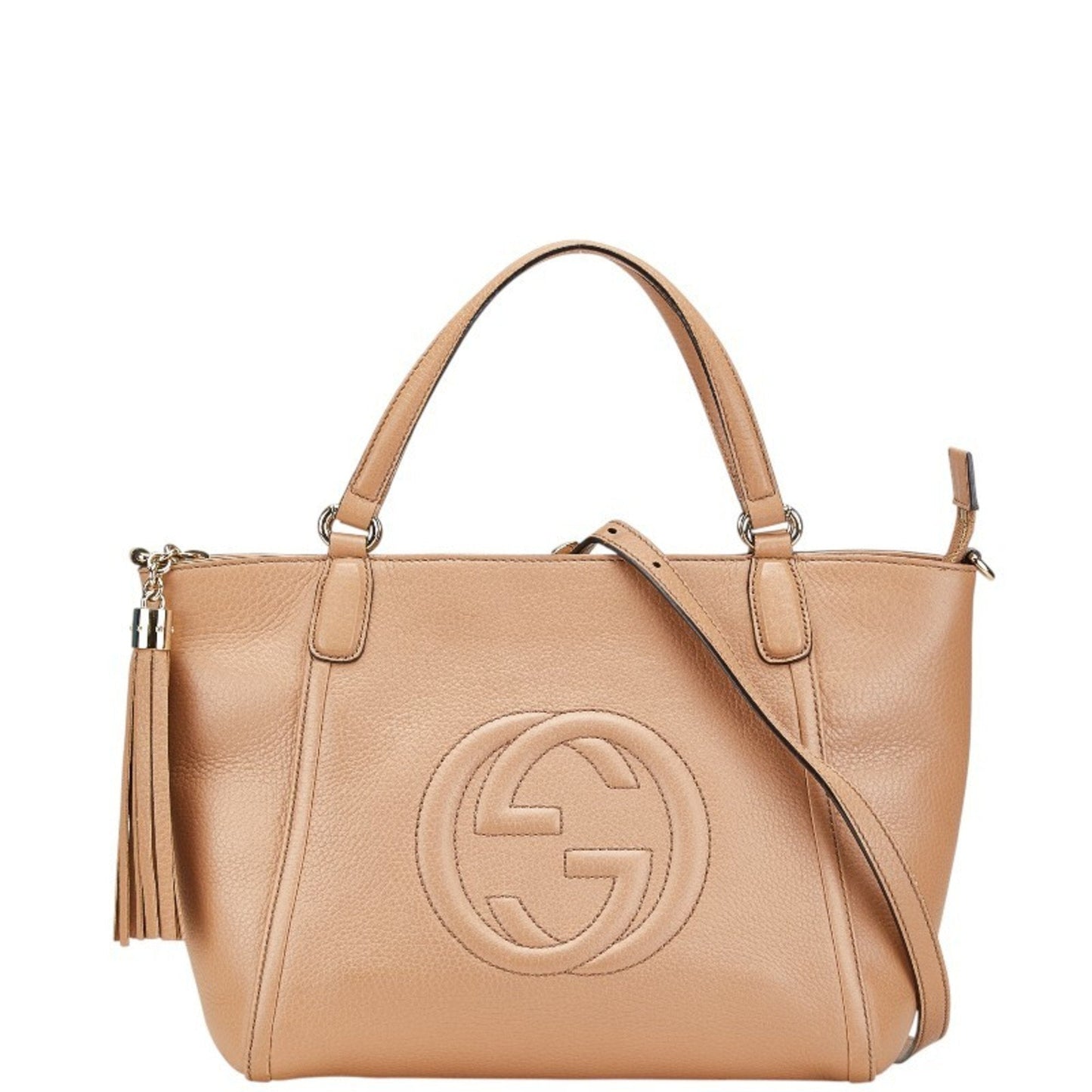 Gucci Beige Leather Handbag Shoulder Bag ( )