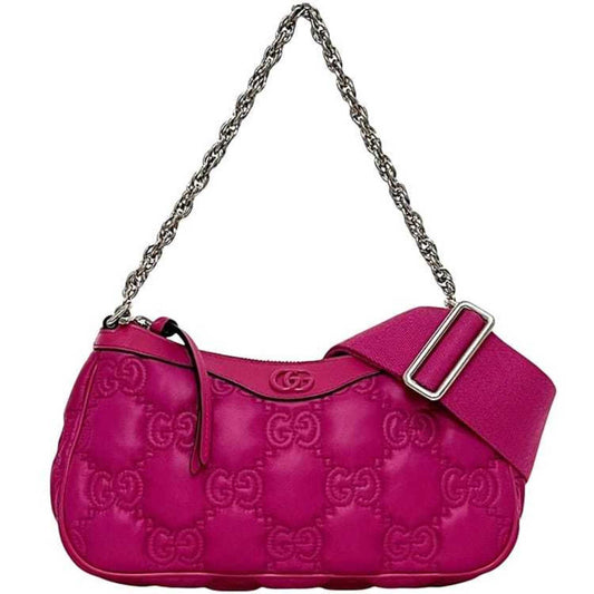 Gucci Pink Nylon Leather Canvas Shoulder Bag ( )