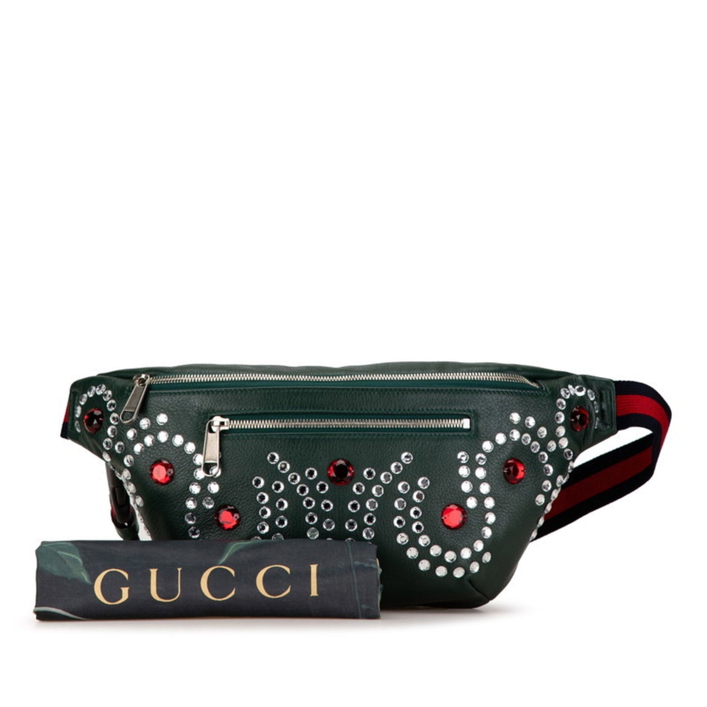 Gucci Moss Green Multi-Color Leather Sling Bag ( )