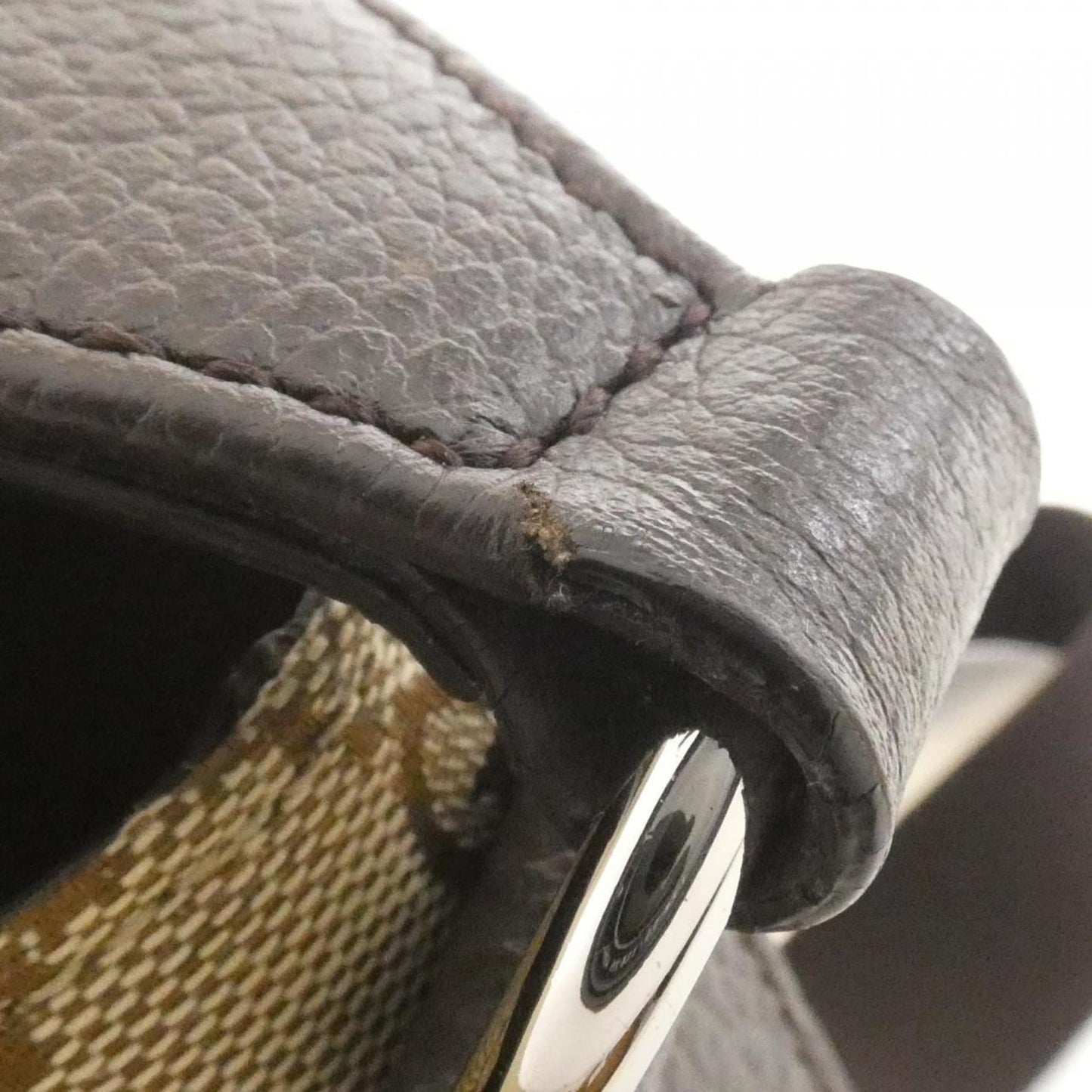 Gucci Beige Brown Gg Canvas Leather Shoulder Bag ( )