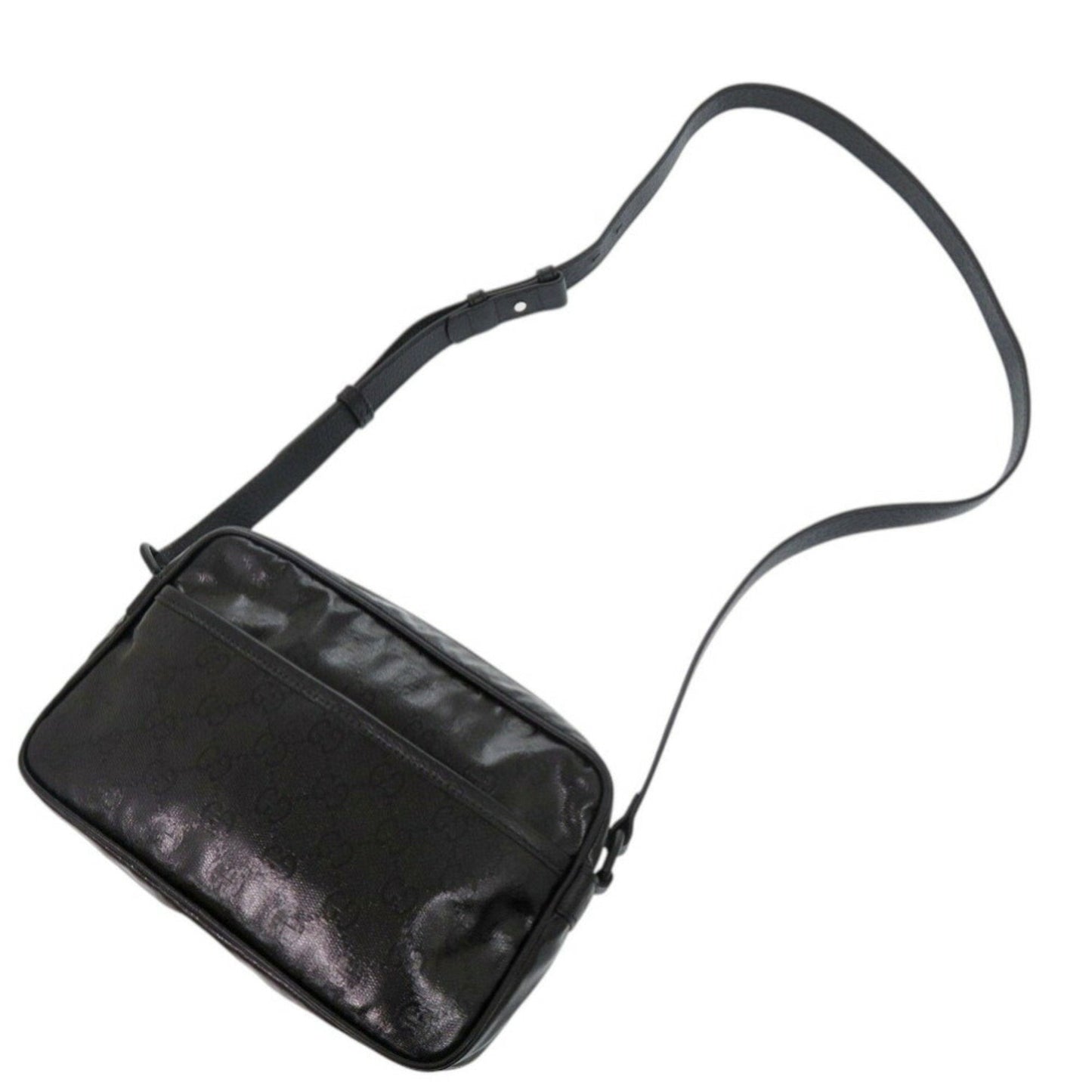 Gucci Black Gg Crystal Leather Shoulder Bag ( )