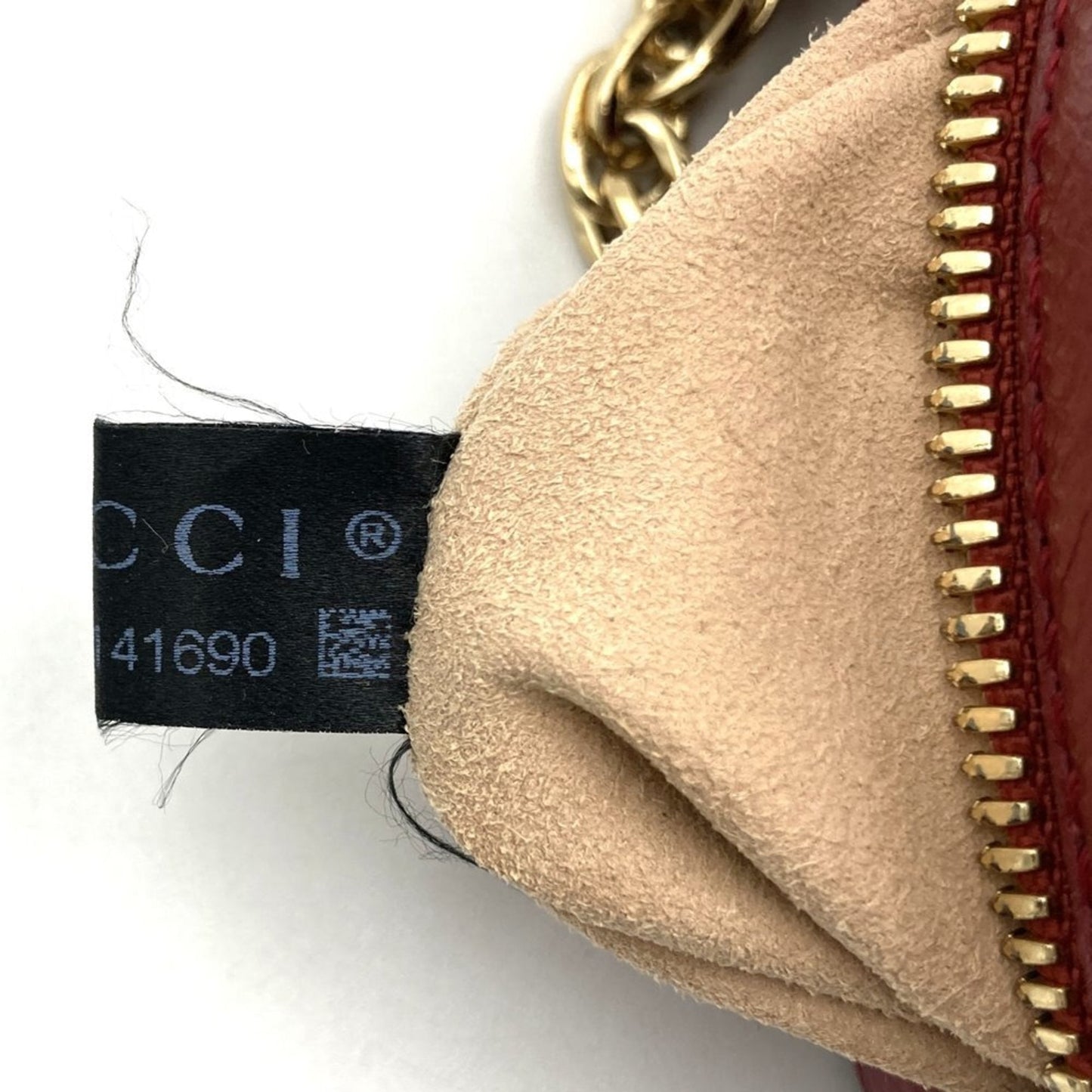 Gucci Gg Marmont Navy Red Color Suede Leather Shoulder Bag ( )