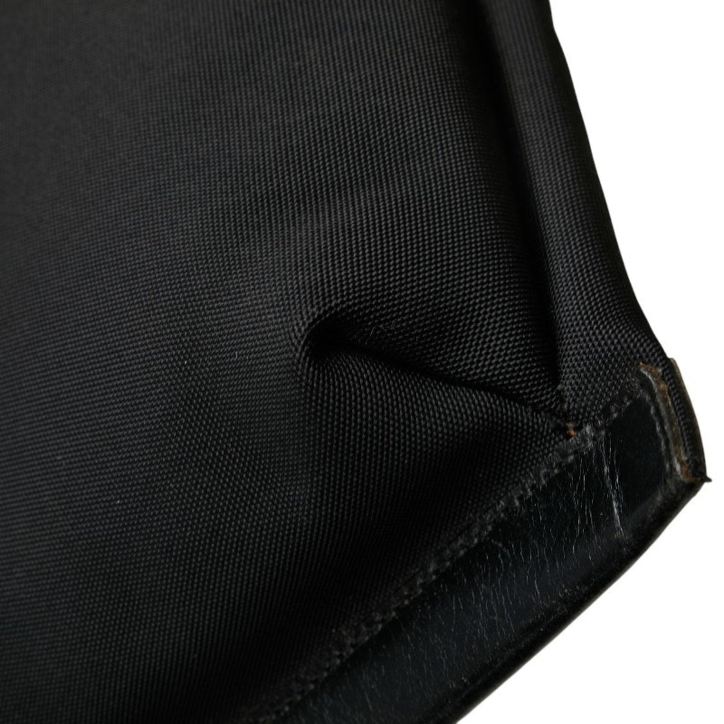 Gucci Black Leather Nylon Canvas Shoulder Bag ( )