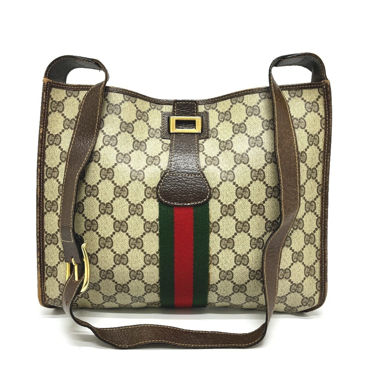 Gucci Brown Pvc Leather Shoulder Bag ( )