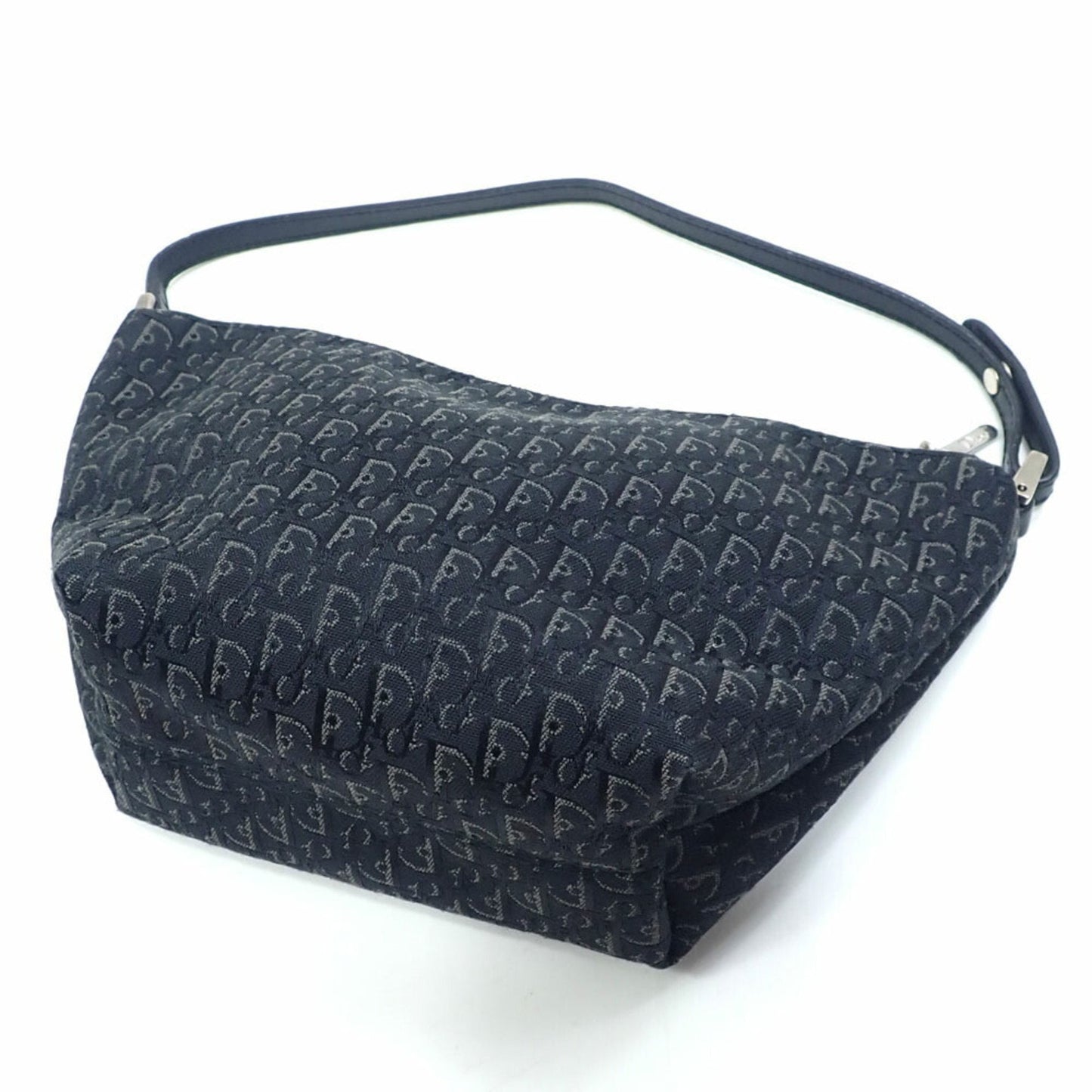 Christian Dior Black Canvas Leather Handbag Pouch ()