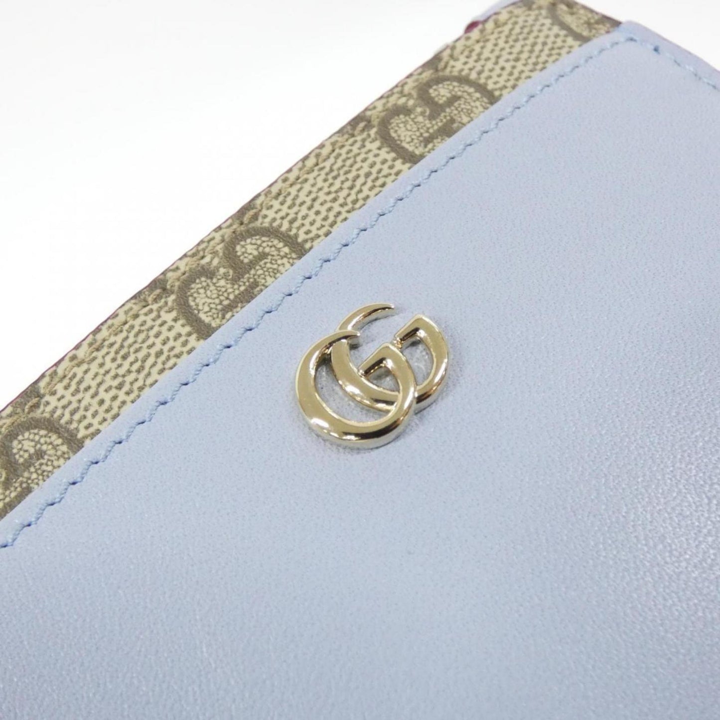 Gucci Light Blue Gg Supreme Canvas Leather Coin Purse/Coin Case ( )