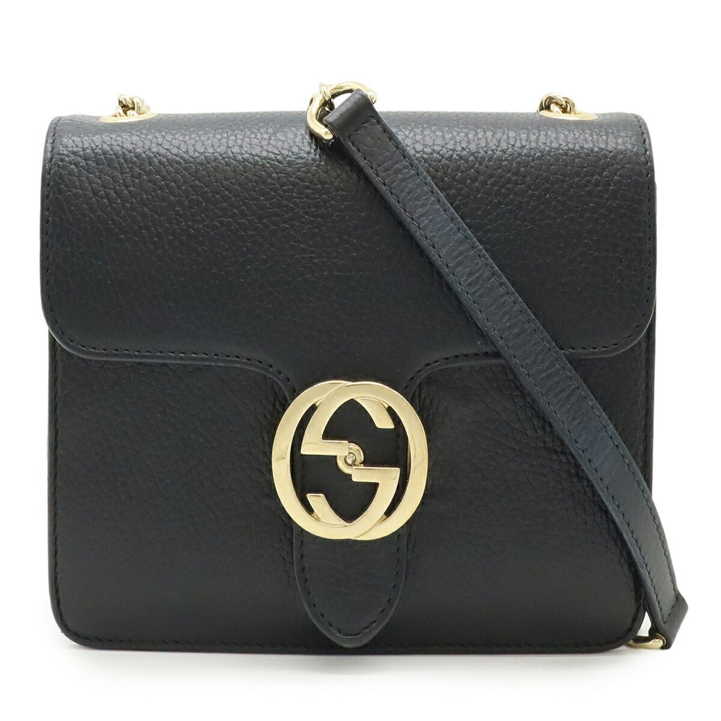 Gucci Black Leather Shoulder Bag ( )