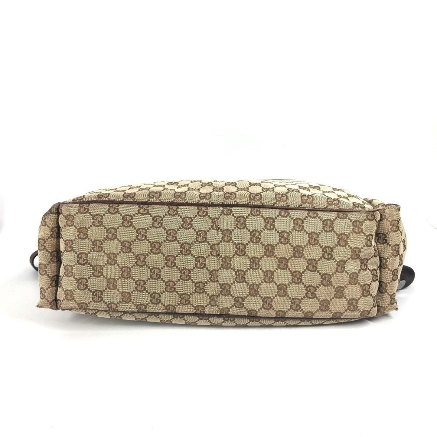 Gucci Gg Canvas Beige Dark Brown Gg Canvas Leather Shoulder Bag ( )