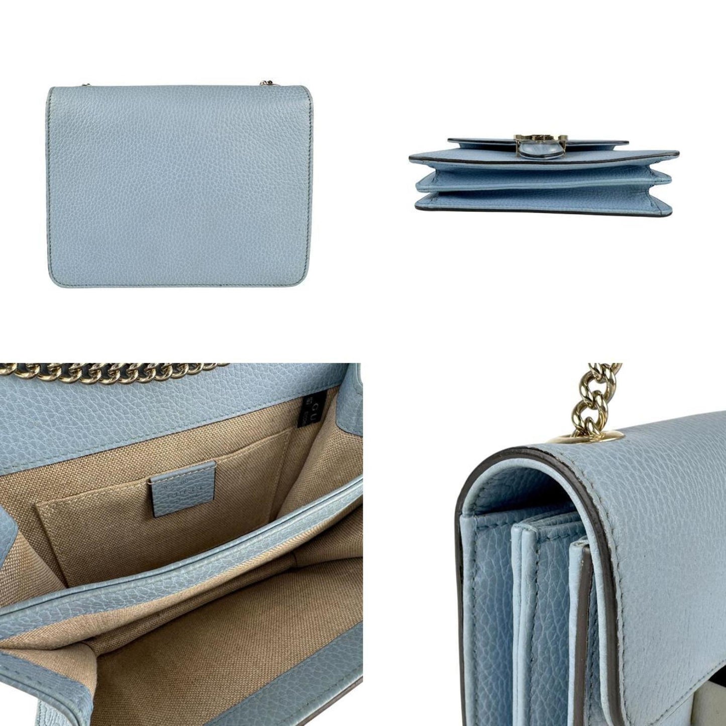 Gucci Light Blue Leather Shoulder Bag ( )