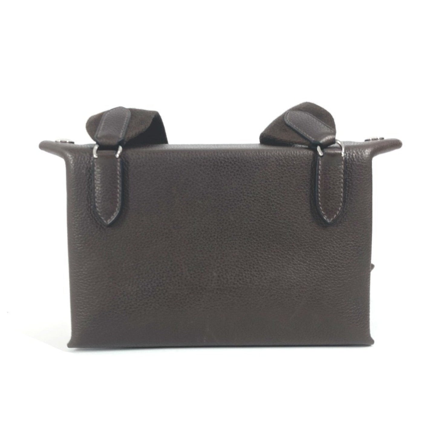 Hermes Dark Brown Togo Leather Pochette Shoulder Bag ( )