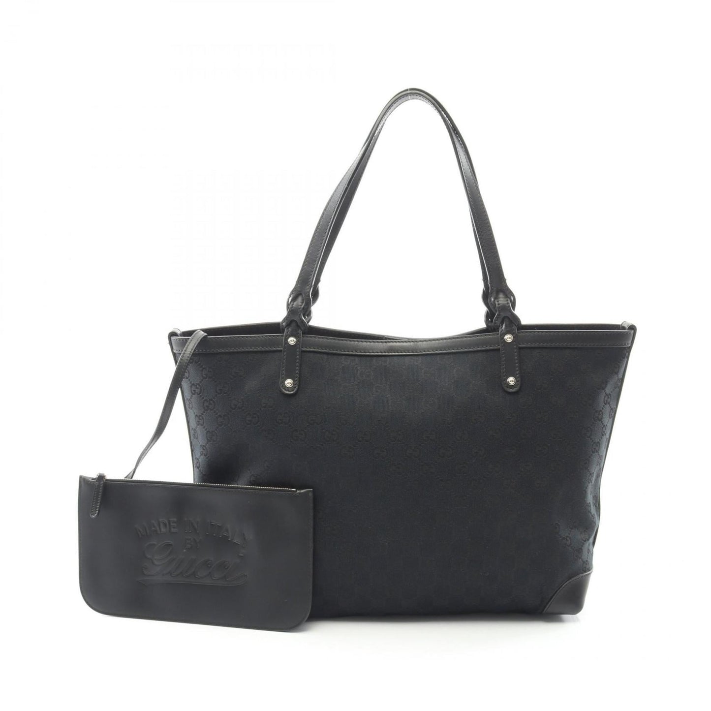 Gucci Black Canvas Leather Tote Bag ( )