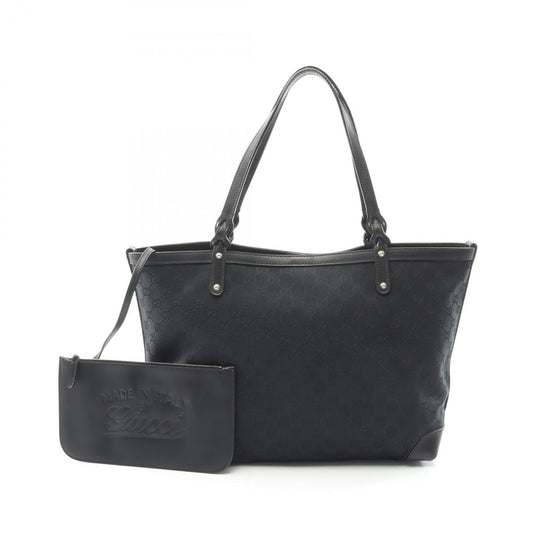 Gucci Black Canvas Leather Tote Bag ( )
