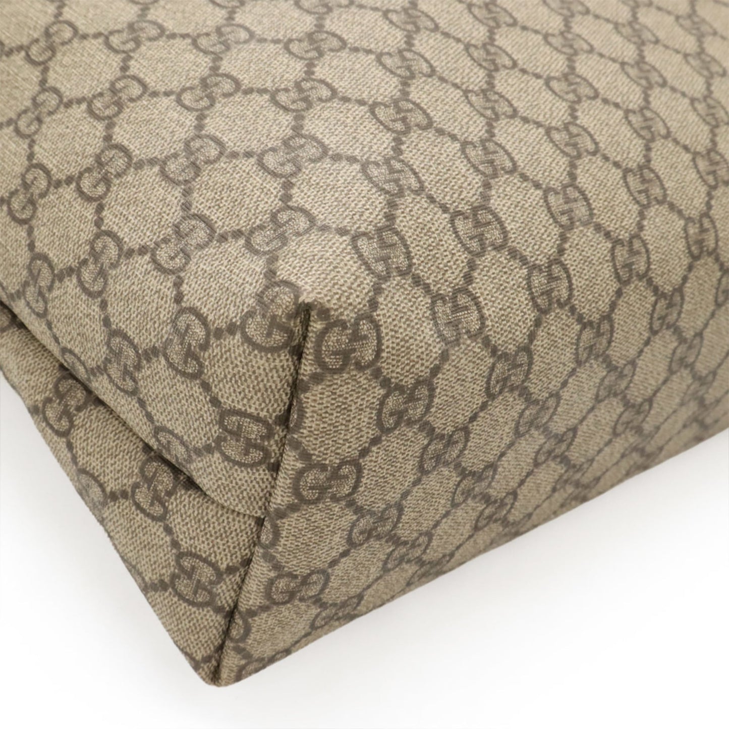 Gucci Gg Plus Beige Brown Khaki Gg Supreme Leather Shoulder Bag Tote Bag ( )