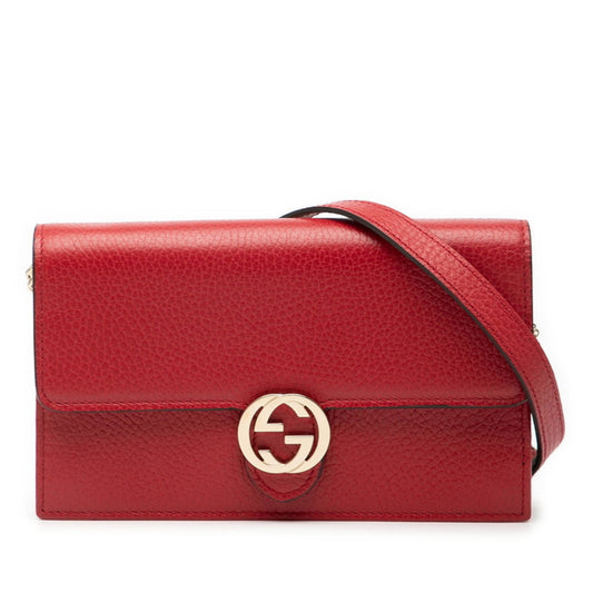 Gucci Red Color Leather Shoulder Bag ( )