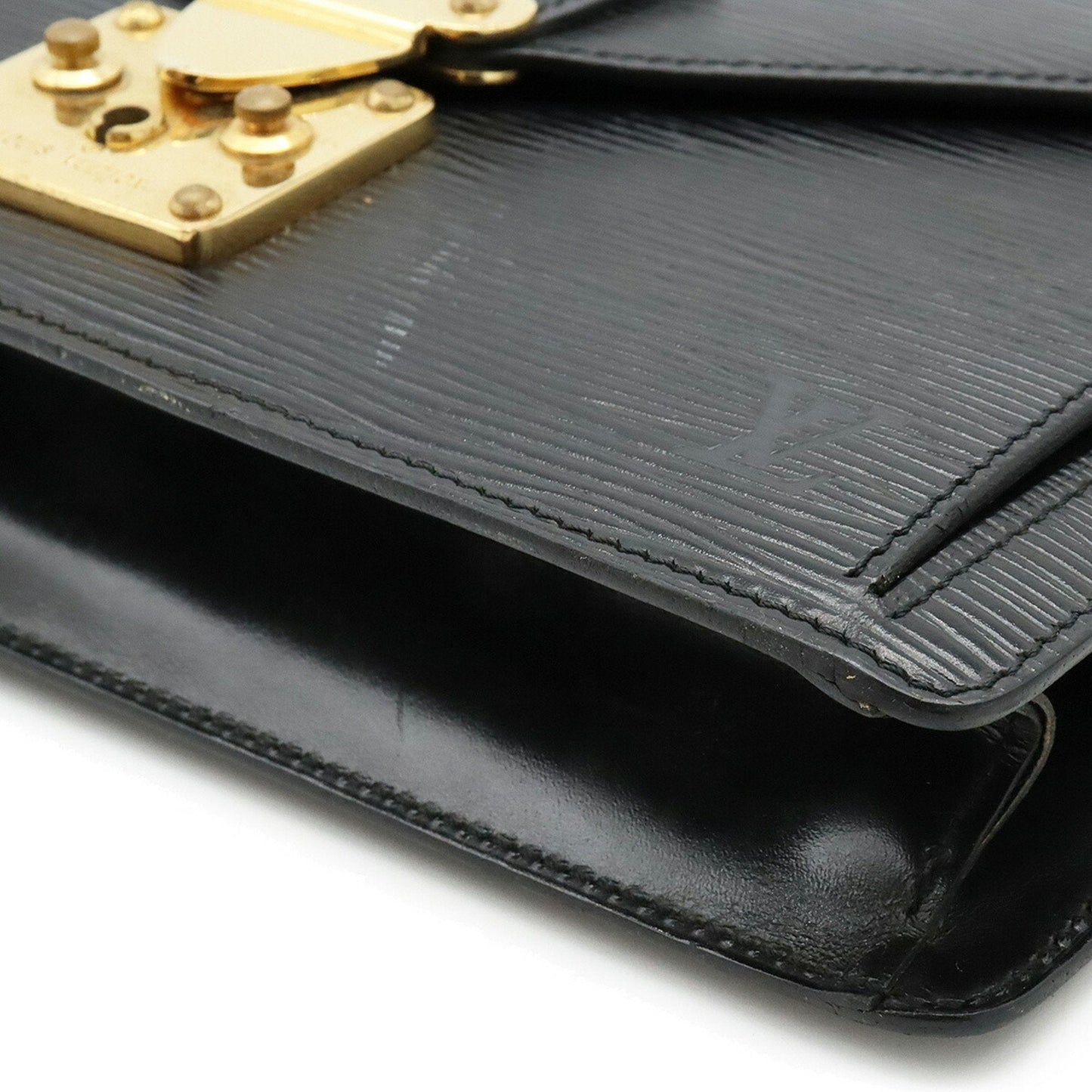 LOUIS VUITTON Epi Pochette Serie Dragonne Second Bag Noir Black Key Missing M52612