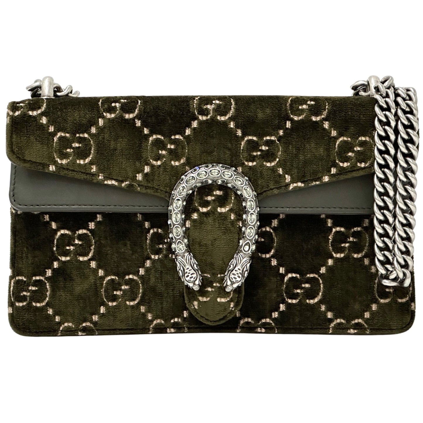 Gucci Khaki Suede Leather Shoulder Bag ( )