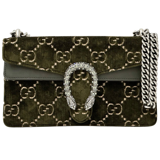 Gucci Khaki Suede Leather Shoulder Bag ( )