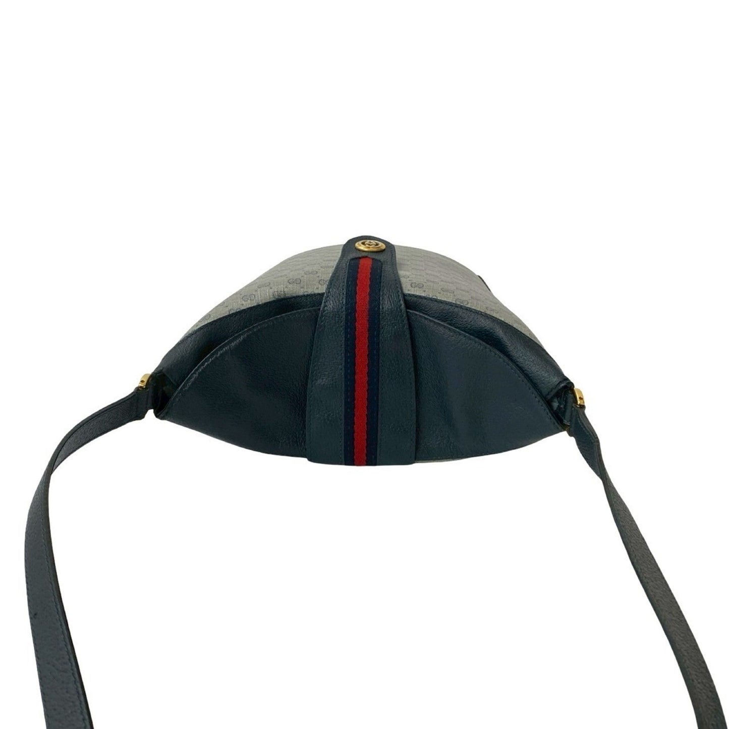 Gucci Navy Red Color Leather Pvc Shoulder Bag ( )