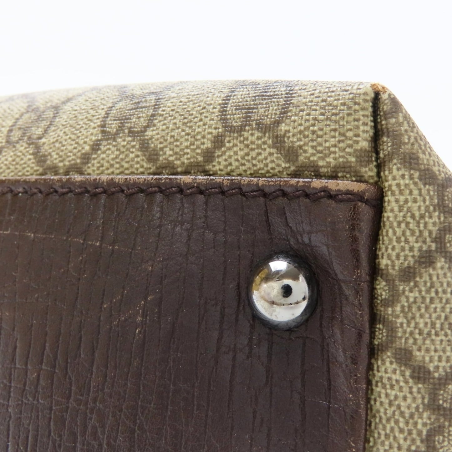 Gucci Beige Brown Gg Supreme Leather Tote Bag ( )