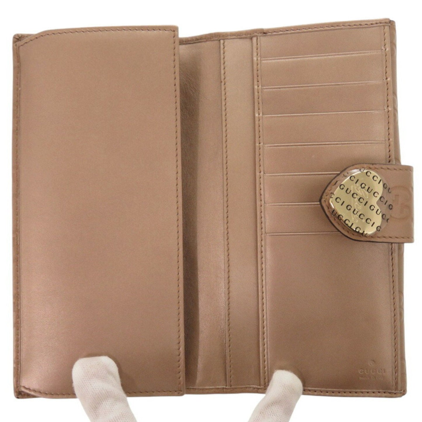 Gucci Guccissima Pink Beige Leather Long Wallet (Bi-Fold) ( )